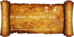 Krakker Anasztázia névjegykártya